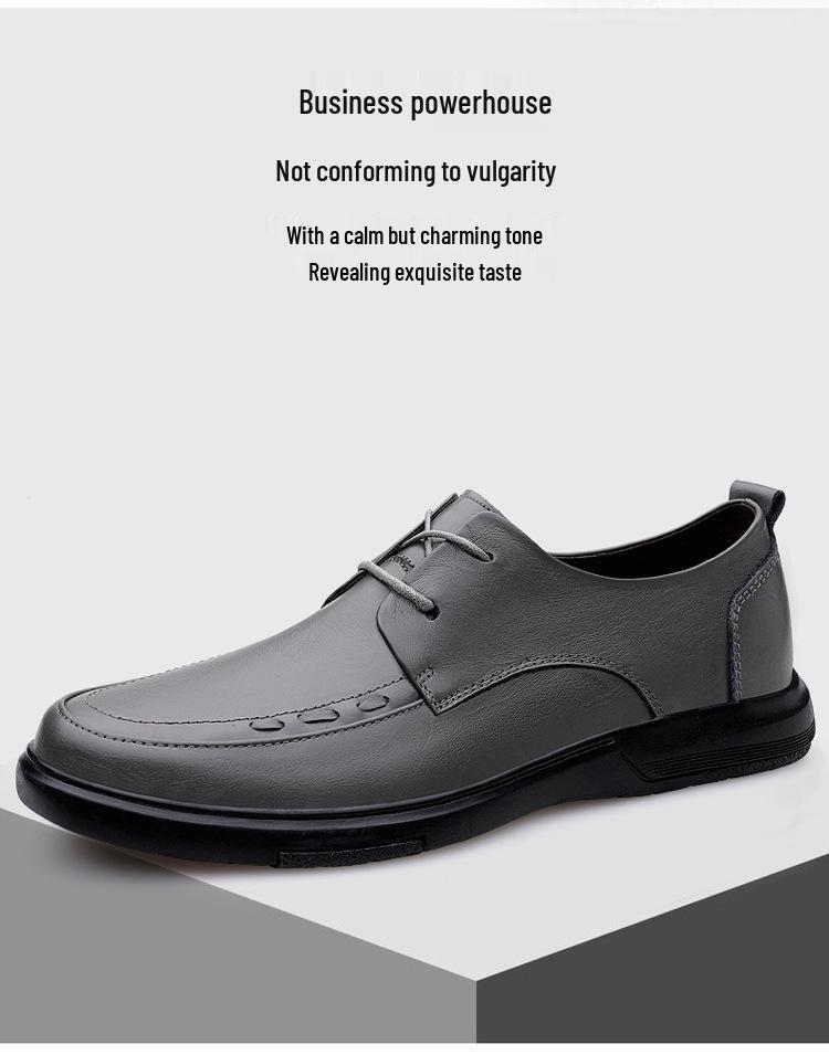 Men's Business Leather Loafers – Formal and Casual Cowhide Shoes for Spring and Autumn, Large Size Driving Loafers.
