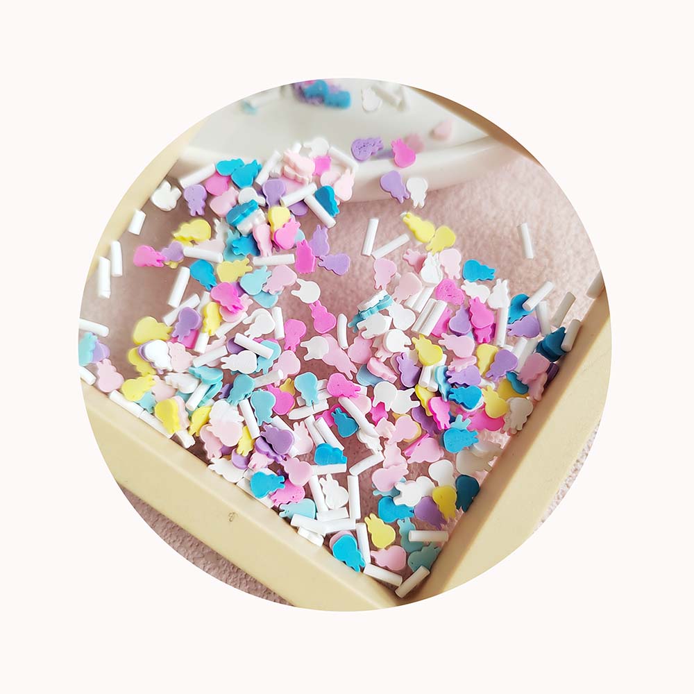 500g Polymer Clay Rabbit Slices Hot Clay Sprinkles for Easter Nail Art Crafts DIY Slime Crystal Mud Filling Jewelry Accessories