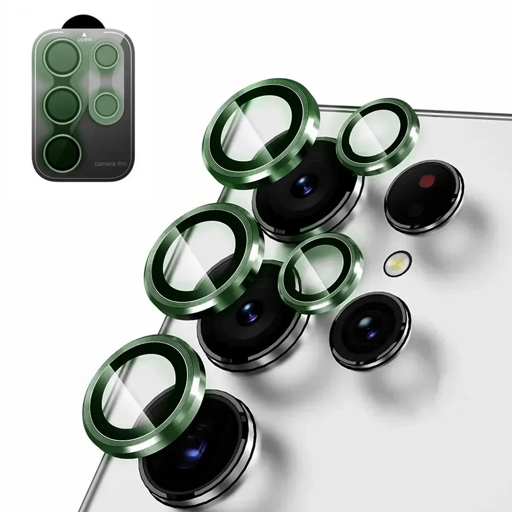 Glitter Camera Lens Protector Film For Samsung Galaxy S23 S24 S25 S26 Ultra Plus Full Cover Metal Ring Glass Lens Film
