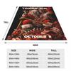 TERRIFIER 3 Comic Con Teaser Blanket Christmas Warm Pattern Plush Bedding Throws For Couch Bed Flannel Bedspread Bed Cover