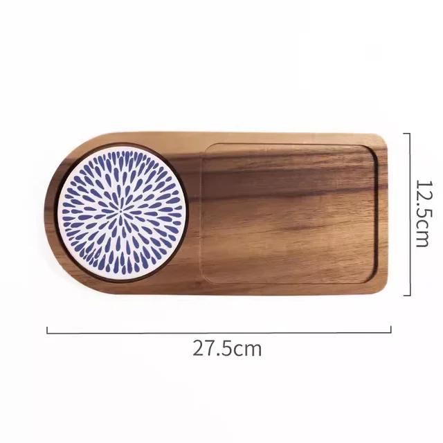 

Tea Tray Coffeeware Teaware Wood Plate Breakfast to Serve Food Coffee Cup Mat Coaster Table Home Decor bandeja cafe cozinha