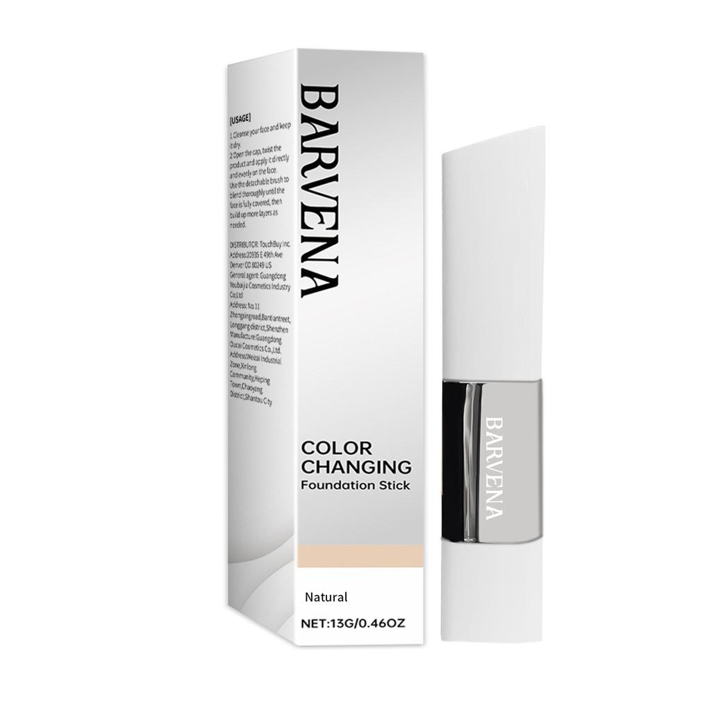 Ivory White 2 In 1 Color Changing Foundation Stick Lightweight Moisturizing Matte Transparent Natural Makeup