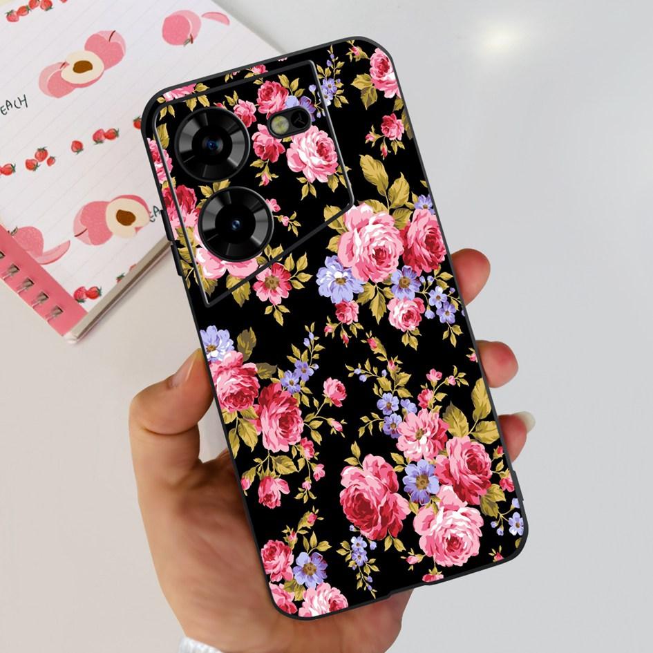 For Tecno Pova 5 2023 Case LH7n Fashion Butterly Flower Soft Silicone Phone Back Cover For Tecno Pova 5 4G Funda on Pova5 Bumper
