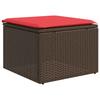6 Piece Garden Sofa Set with Cushions Brown Poly Rattan