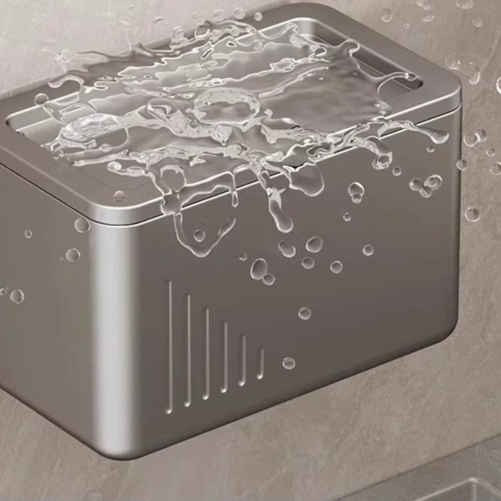 Multifunctional Toilet Paper Roll Storage Plastic Wall Mounted Storage Box Toilet Tissue Box  Home