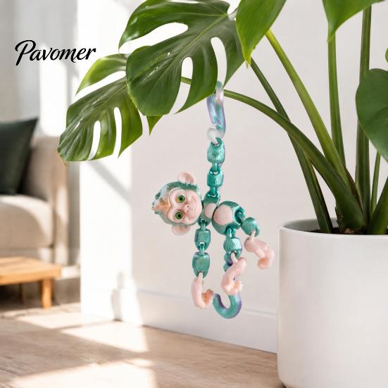 Interactive Fidgeting Toys for Anxiety 3D Printed Articulated Monkey Fidget Toy, Movable Joints Animal Toy Kids Adults, Creative Decompression Stress