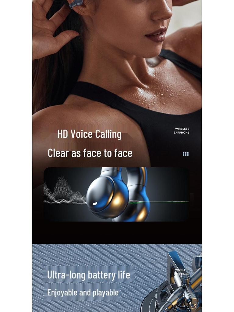 M47 High-End Sports Ear-Clip Wireless Bluetooth Headphones with High-Fidelity Sound & Ultra-Long Standby with Digital Display