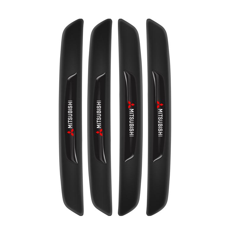 4Pcs Rubber Anti-Collision Strip Car Door Rearview Mirror Protector Stickers For Mitsubishi L200 ASX Pajero Lancerex Evo Mirage LO7