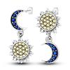 Original Design Hoop Earrings For Women 925 Silver Colorful Zircon Star Moon Series Elegant Jewelry DIY Making