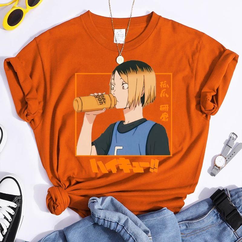 

Новая футболка с графическим принтом Козуме Кенма, женская модная аниме футболка Харадзюку, летний повседневный топ с круглым вырезом и коротким рукавом 4XL