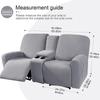 Solid Color Recliner Covers All-inclusive Loveseat Center Console Sofa Covers Elastic 2Seater Couch Slipcovers with Cup Holder