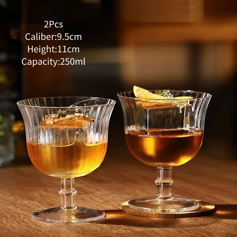 Vertical Striped Glass Cup Creative Cocktail Glasses Cups Wavy Martini Cups Drink Special Glasses Cup Bar Kitchen Accessories