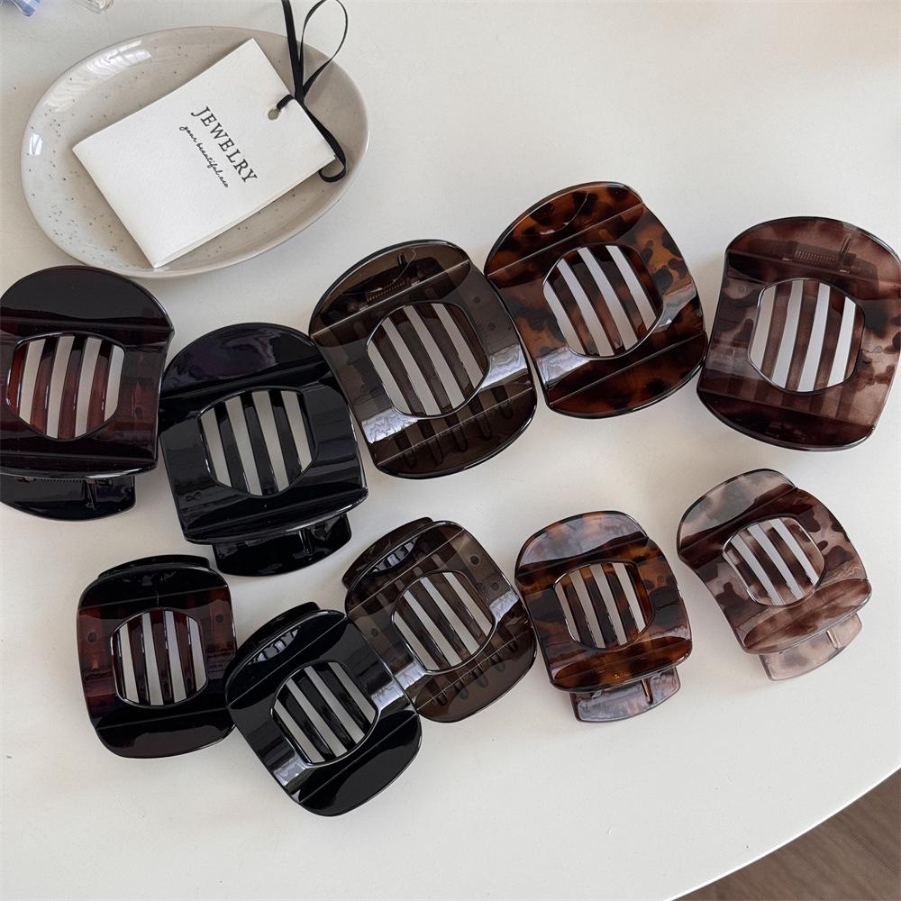 Korean Retro Tortoiseshell Non-Slip Hair Claw Clip for Elegant Half-Up Styles