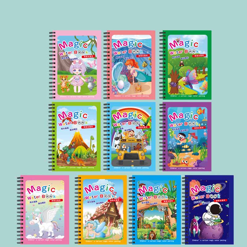 Magic Water Drawing Book Kids Reusable DIY Doodle Coloring Toy Mess-Free No Ink Needed Perfect for Toddlers Preschoolers