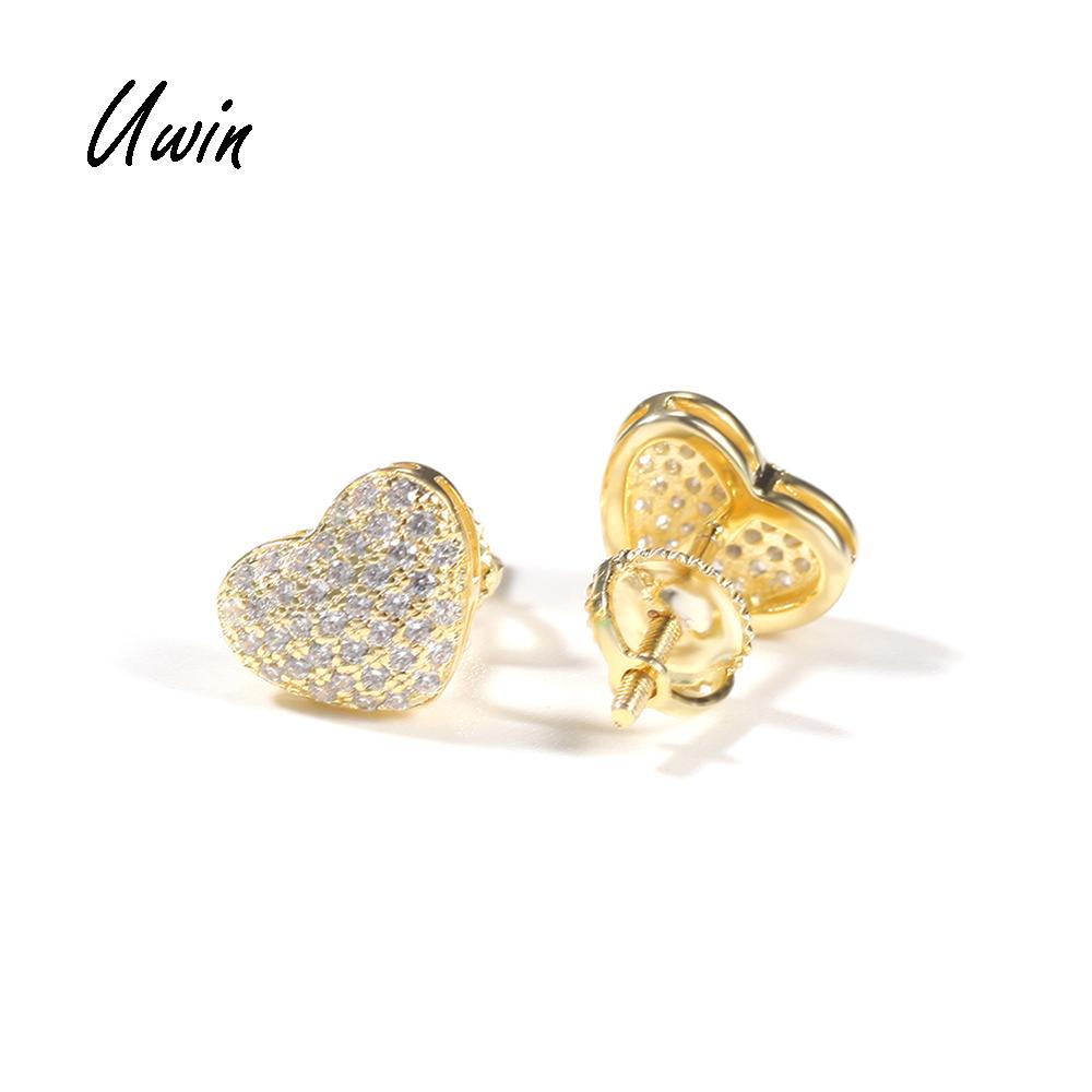 UWIN S925 Earrings Small Heart Shape CZ Earrings Ready Ro Ship 925 Sterling Silver Jewellery