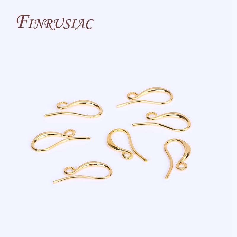 Elegante geschwungene Ohrhaken, 18 Karat echt vergoldetes Messing Ohrhaken Ohrhaken Schmuckherstellung Zubehör DIY Zubehör