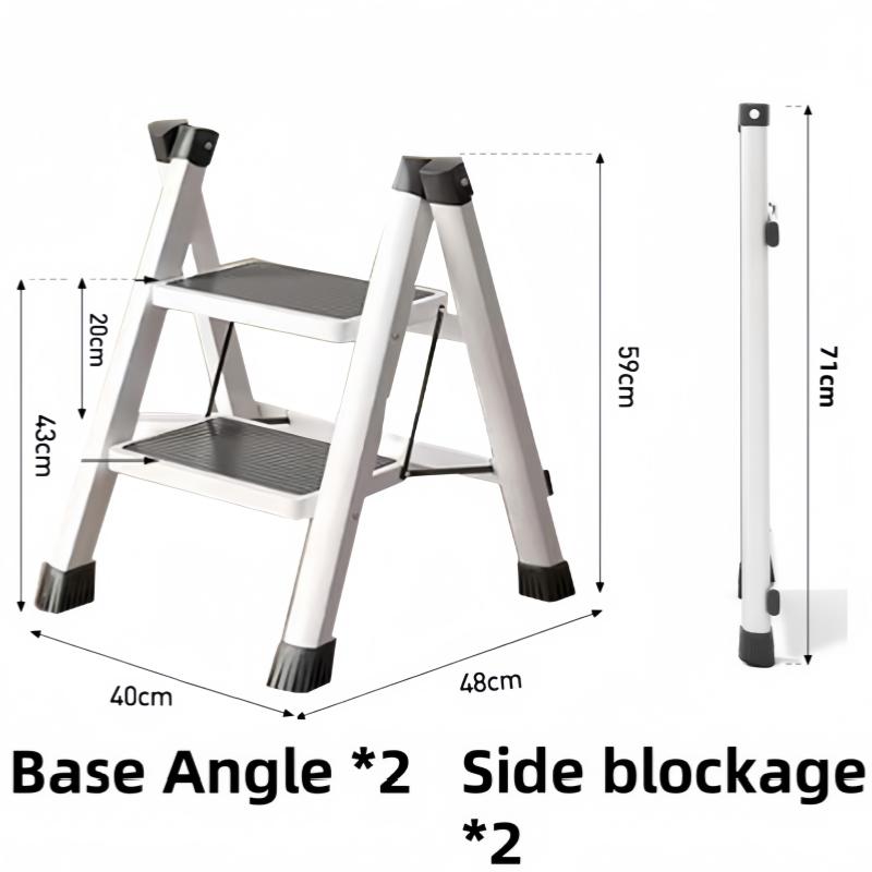 Foldable Step Stool Indoor Multi-Purpose Anti-Slip Safety Ladder 2/3 Step Household Compact Lightweight Space-Saving Design