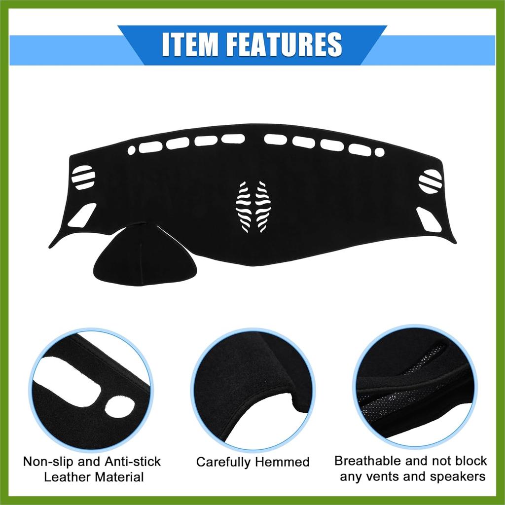 Car Dashboard Cover Compatible for Nissan Murano 2015-2019, Protective Polyester Black Center Console Interior Trim Dash Cover Mat Pad Vehicle