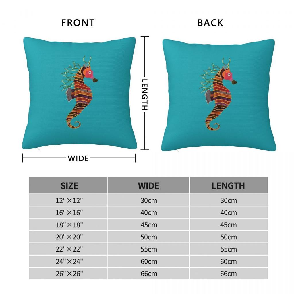 Crayon Ponyfish Square Pillowcase Polyester Linen Velvet Creative Zip Decor Sofa Seater Cushion Cover 45x45