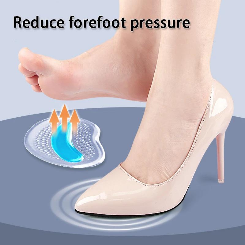 2Pcs/4Pcs High Heels Silicone GEL Invisible Forefoot Pads for Sandals Half Size Pads Non-slip Stickers Thickened Self-adhesive