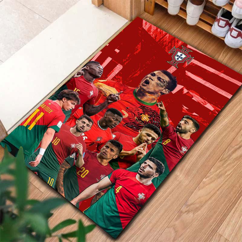 Portugal National Football Logo Carpet Rug for Living Room Bedroom Home Sofa Decoration,Kids Play Non-slip Floor Mat