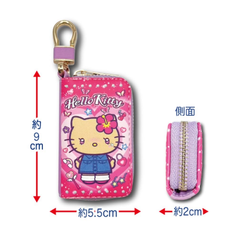 Hatayama Shoji Sanrio Gal Series 3 Smart Key Case, Hello Kitty, Y2K, Available In Black, White, and Brown, Cute and Stylish, Approx. H9 X W5.5 X