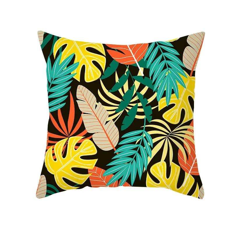 Letní rostlinný list povlak na polštář barevný polyesterový povlak na polštář zvířecí dekorace pohovka domov