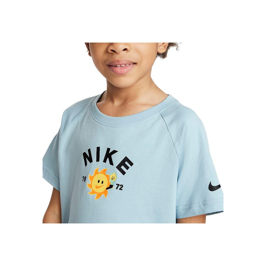 Nike Dri-Fit Letter Logo Print Short Sleeve T-Shirt And Seven-Point Casual Pants Set Kids sets FQ3583-015