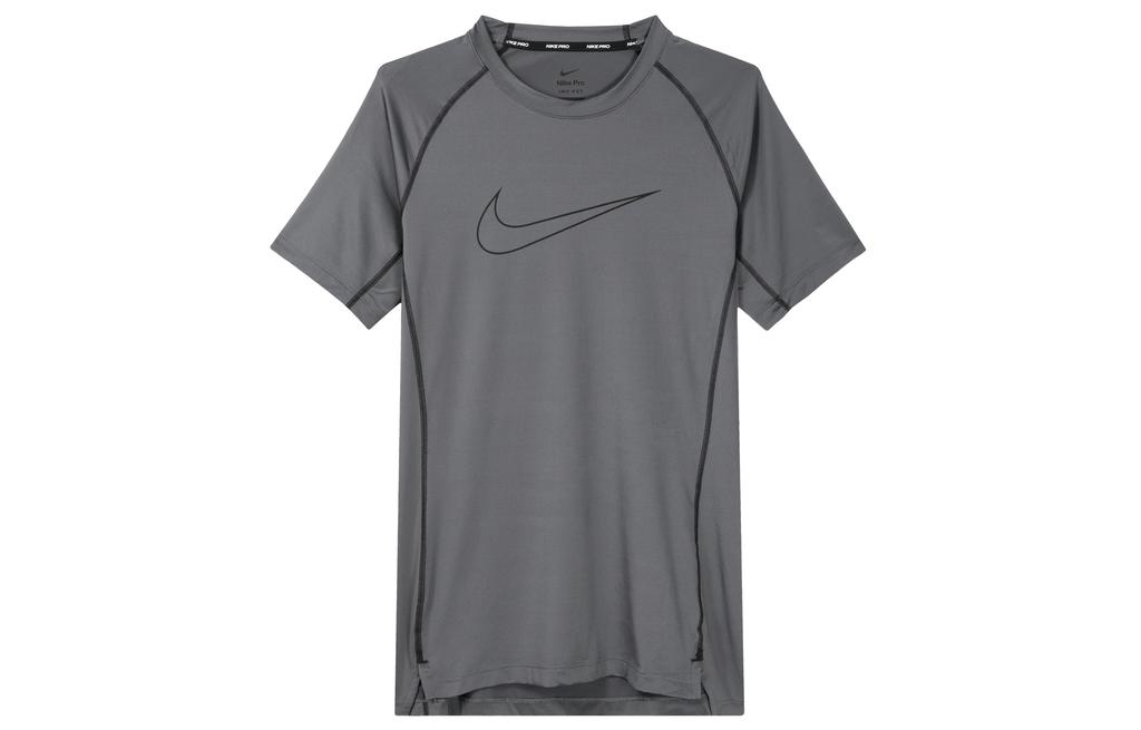 Nike T Shirts Men's Slate Gray Crew Neck Moderate Straight Fit