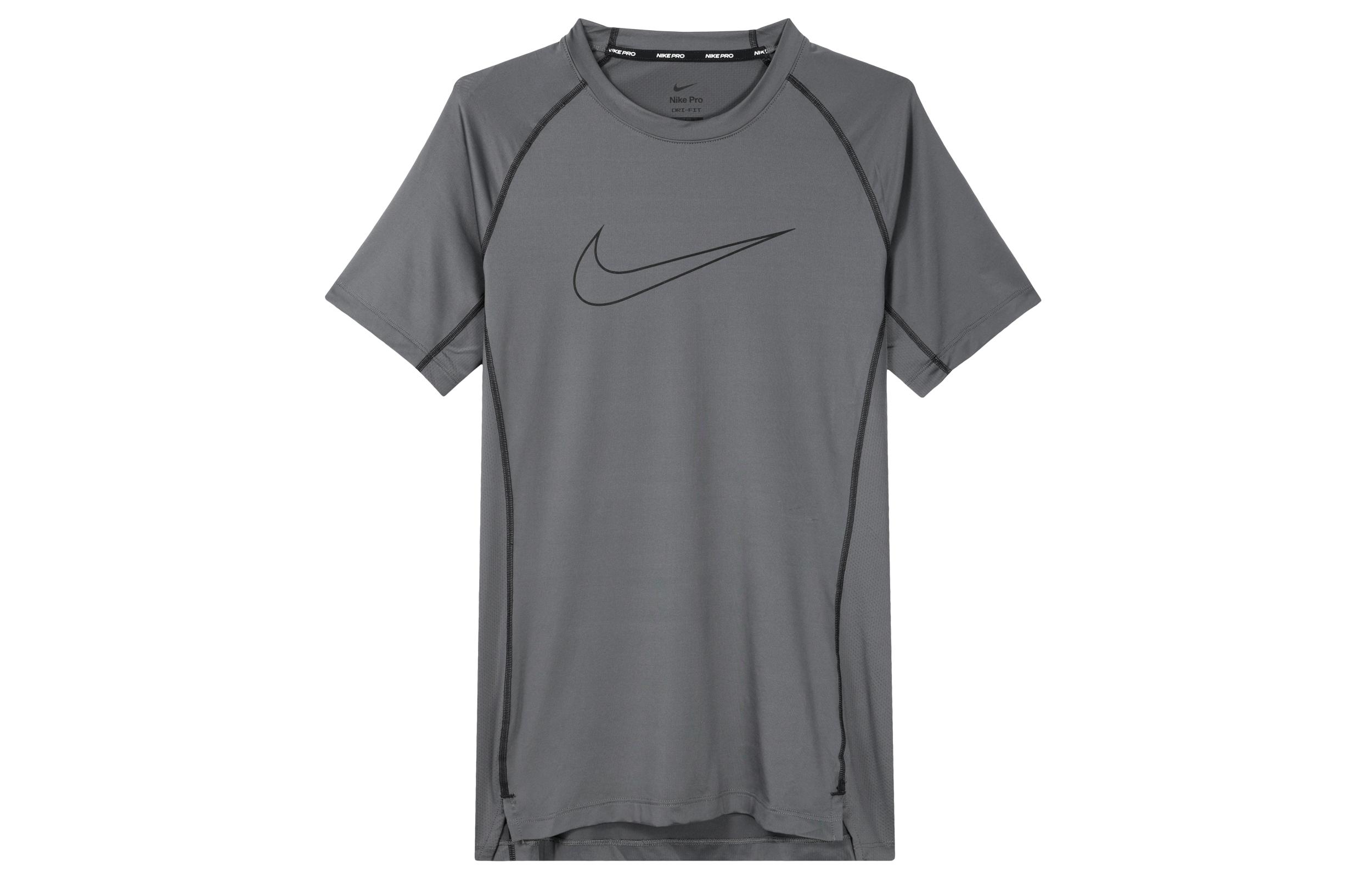 Nike T Shirts Men s Slate Gray Crew Neck Moderate Straight Fit DD1993-068 M