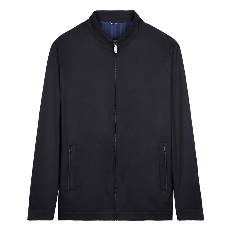 Solid color casual stand up collar windproof jacket 22235M0722