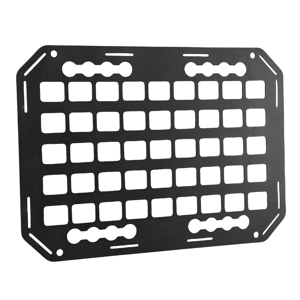 Truck Bed Molle Panel Rack 11x15.3x0.1in Aluminum L Track Cargo Storage Organizer for Cars SUVs Pickup RVs