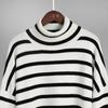High Neck Striped Jumper for Women Autumn Winter High Neck Pullover Knitwear Versatile Loose Fit Jumper Luxurious Relaxed-fit Slimming Versatile Top