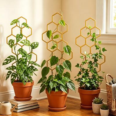 Yousheng Potted Plants Trellis Honeycomb Shape Houseplant Trellis Plant Climber Support Garden Trellis for Climbing Plants Hoya