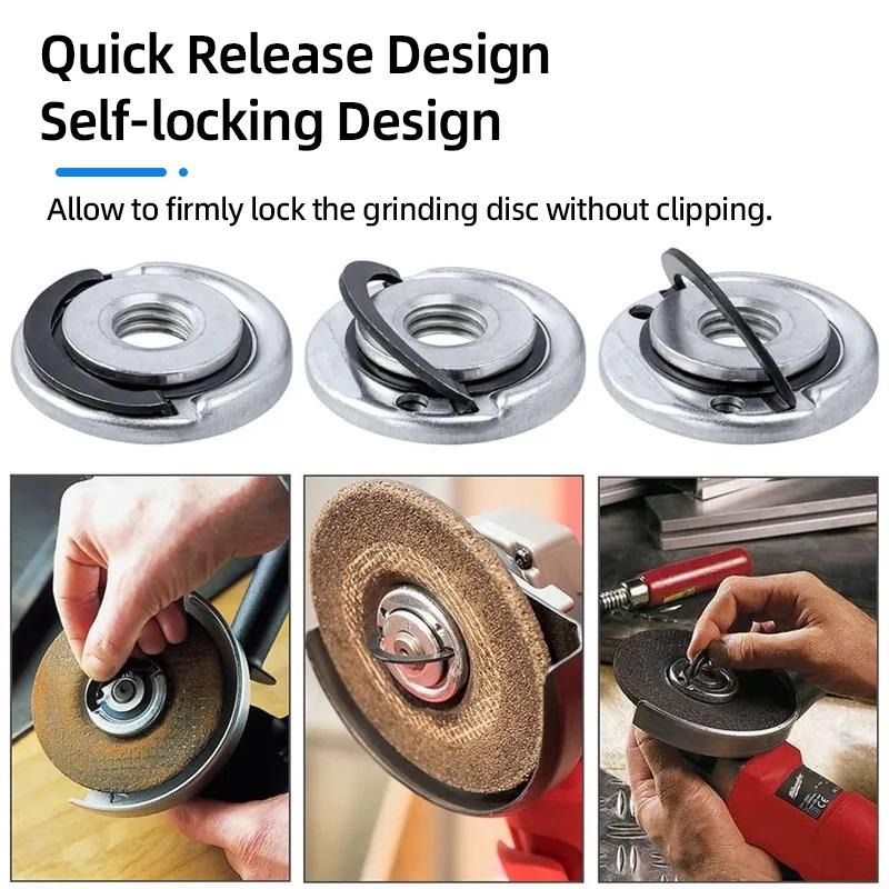 Winkelschleifer Selbstsichernde Pressplatte M10 M14 5/8-11 Gewinde Winkelschleifer Platte Schnellspannflanschmutter Kraftspannfutter Werkzeug