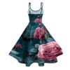 Women's Casual Round Neck Sleeveless Dress with Halloween Print for Party and Daily Wear