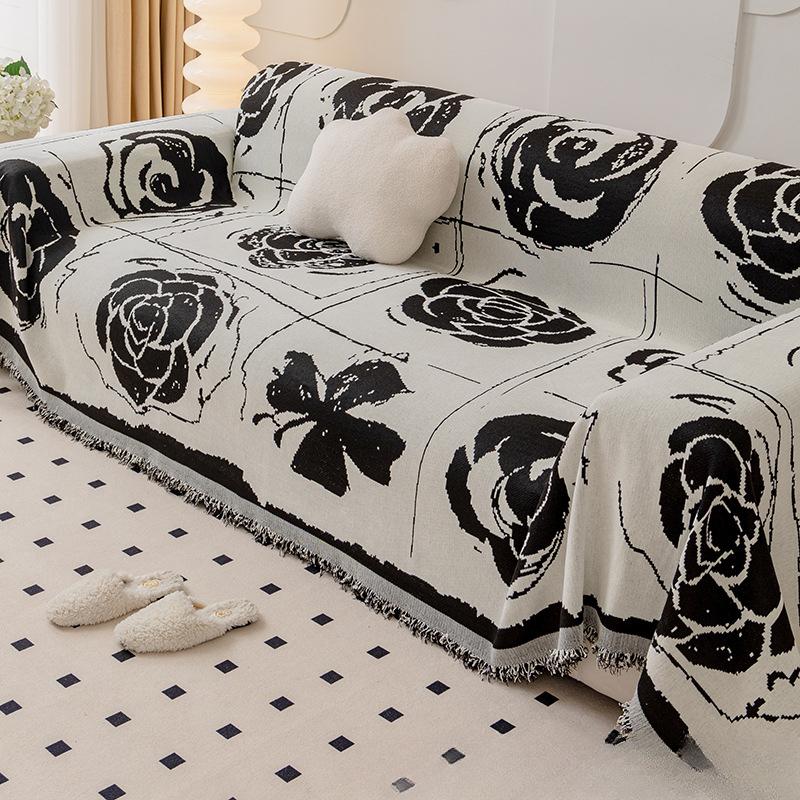 Anti-Scratching Chenille Sofa Towel Modern Minimalist Full Covered Non-Slip Cloth Four Seasons Universal Pure Color Cover Cover