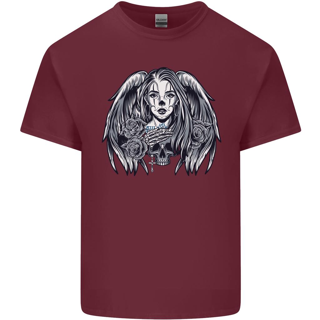 Heaven Hell Angel Skull Day Of The Dead Unisexs Light Cotton Tshirt