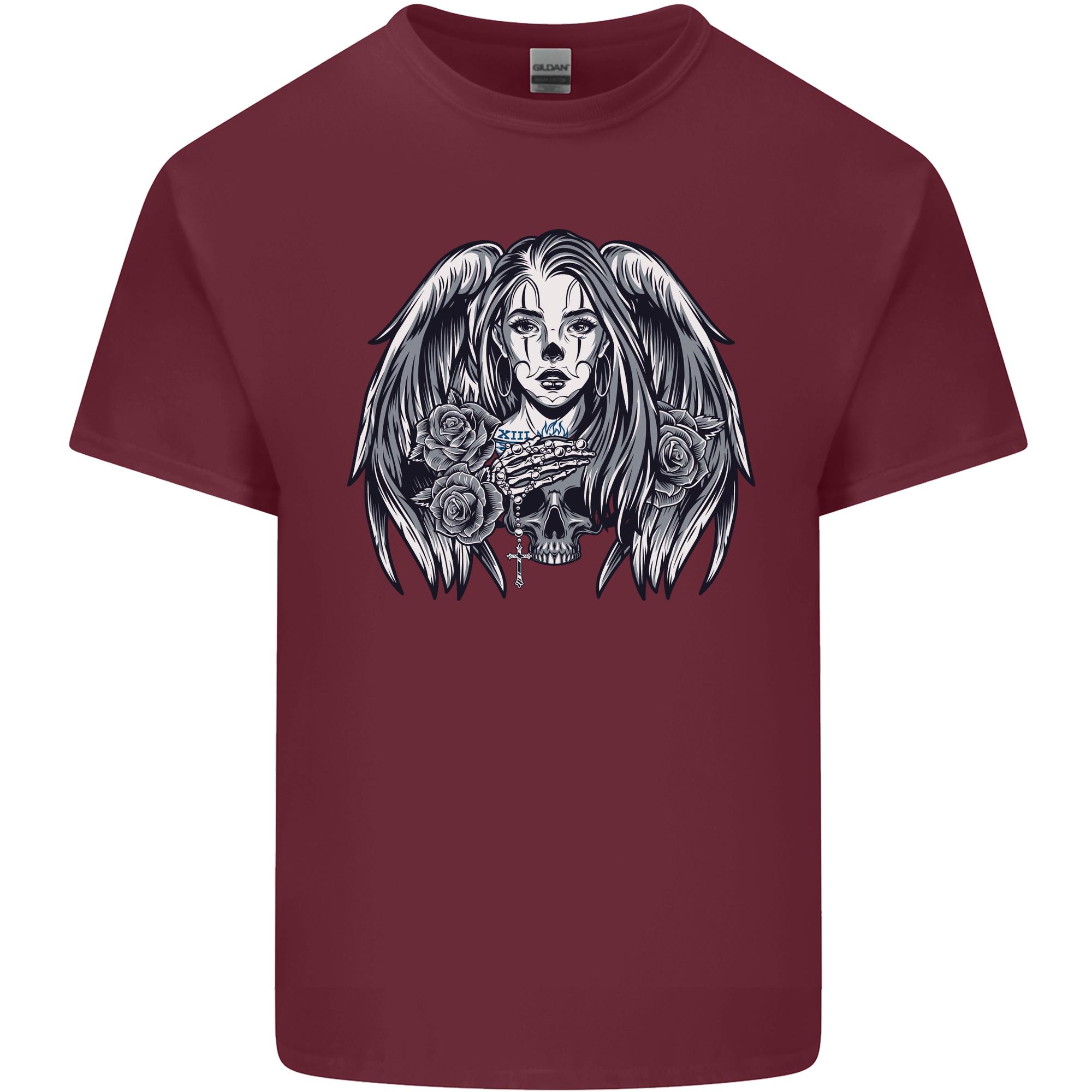 Heaven Hell Angel Skull Day Of The Dead Unisexs Light Cotton Tshirt S