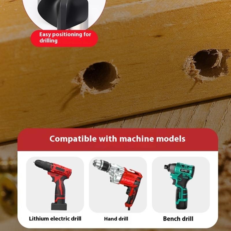 Pack of 6 Extended Shank Wood Boring Drill Bit for Thick Door and Boards Full of durability Steel Construction Anti Jamming Design