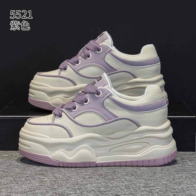 Board Shoes Summer New Small Muffin Thick Bottom Mesh Leather Hollow