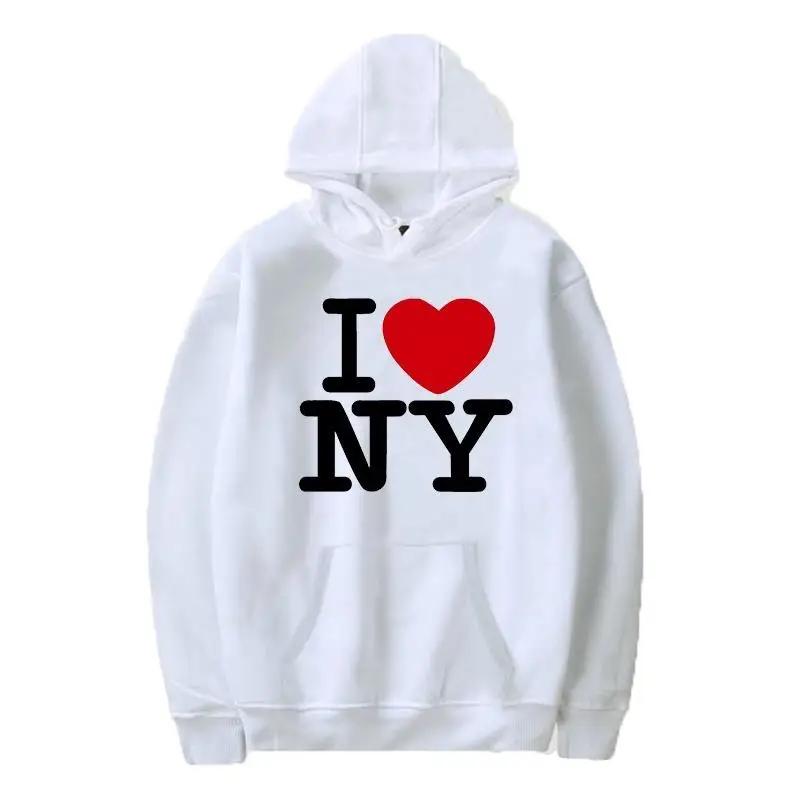 Szeretem New Yorkot Nyomtatott Kapucnis Pulóverek Férfi és Női Divat Alkalmi Kapucnis Pulóver Utcai Hip Hop Ruházat
