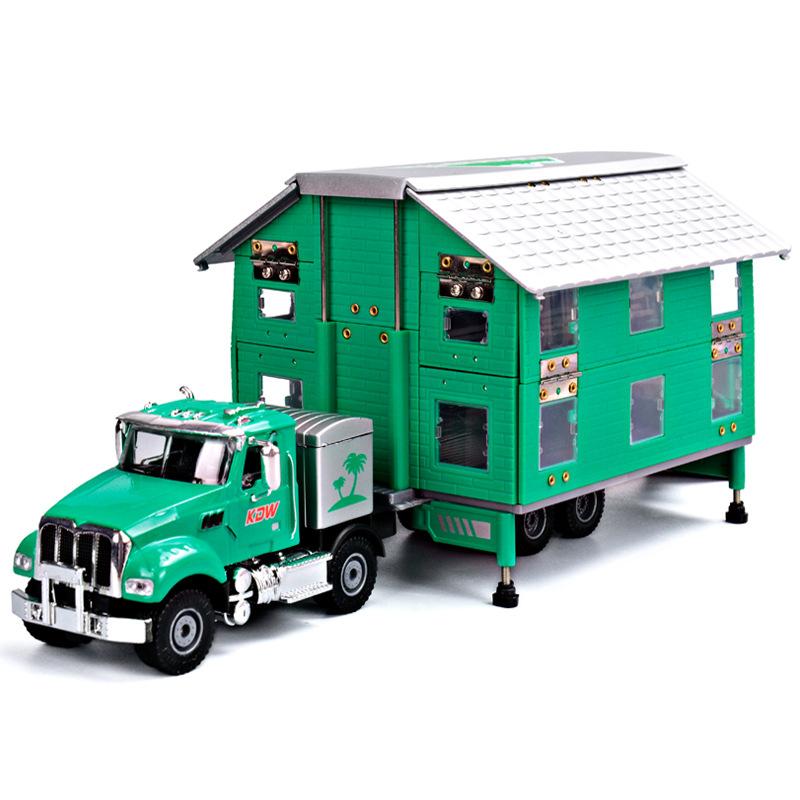 1/50 Alloy Luxury RV Recreational Vehicle Car Model Metal Camper Van Motorhome Double Deck Touring Travel Car Model Children Toy Gift