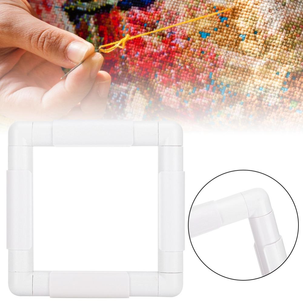 Plastic Cross Stitch Frame Square Shape Sewing Supplies Portable Embroidery Frame For Needlepoint