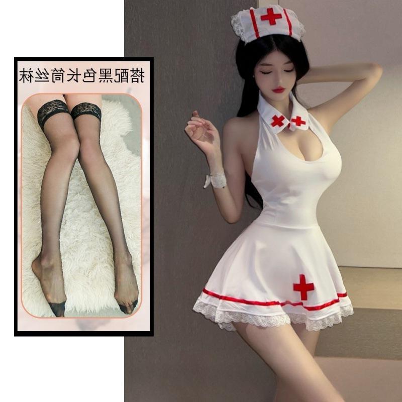 Seductive Japanese Cosplay Lingerie Set - Sexy Nurse Nightwear for Women