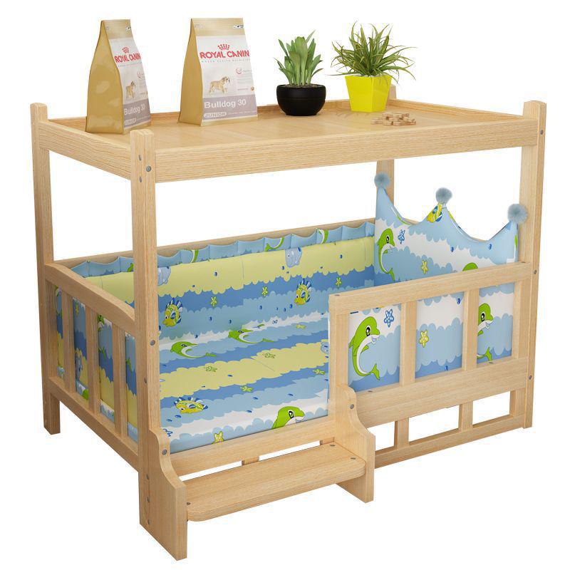 All-Season Wooden Pet Bed: Removable, Washable Dog/Cat House for Large Breeds