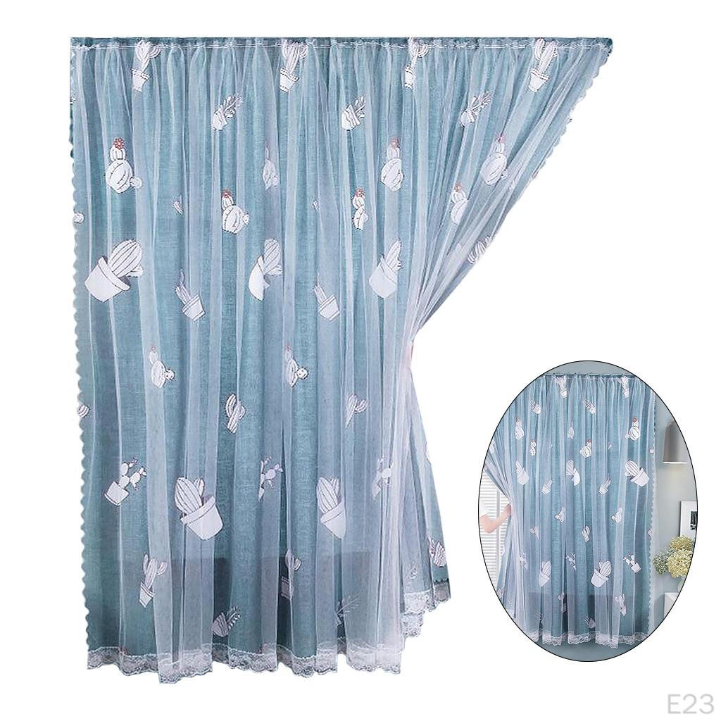 Curtains Living Room Double Layer Polyester Voile Draperies Window Treatment