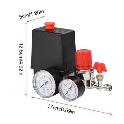 Pump Air Compressor 1 4 20A 240V Pressure Switch Control Pressure Switch Valve With Gauge 90-120 PSI Adjustable