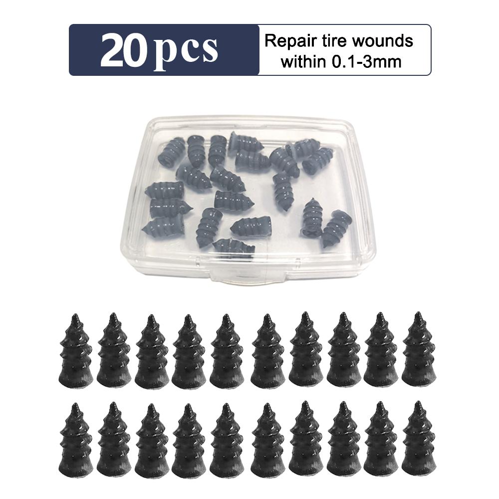 10/20Pcs Vacuum Tyre Repair Nail Tire Puncture Screws Motorcycle Fitting Set Tubeless Wheel Repairs Puncture Kit Patches for Car
