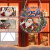 DIY Christmas Pearl Art Kit Acrylic Round Pendant with 3D Pearl Beads Chain Hanging Diamond Painting Craft for Festival Decor